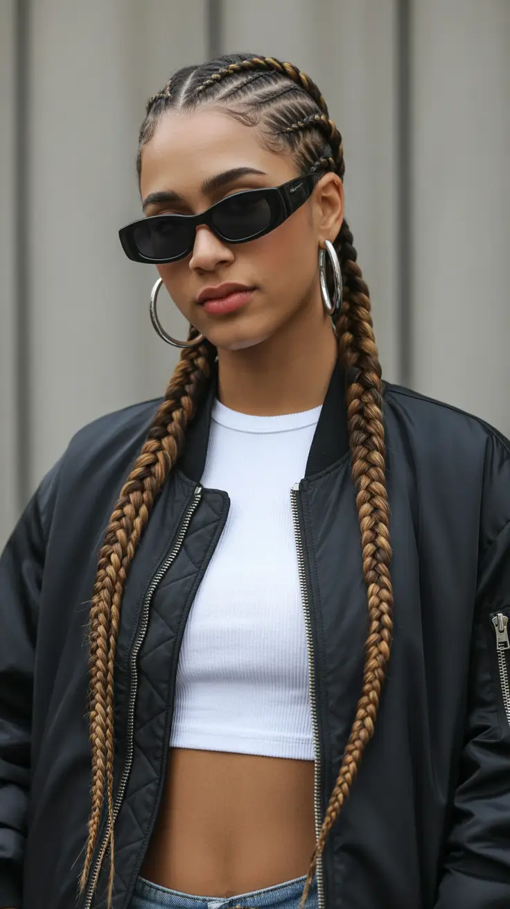 spring hairstyle black women Long Viking Inspired Double Braids