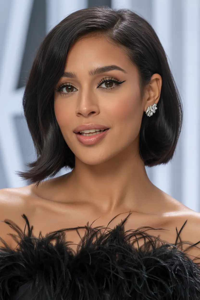 spring hairstyle black women Sleek Italian Sidepart Bob