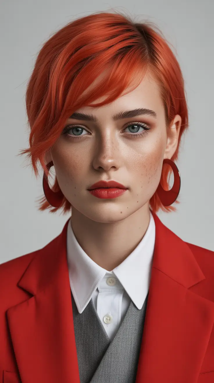 spring to summer season hair color ideas 2026 Fiery Tangerine Crop That Instantly Lights Up Spring