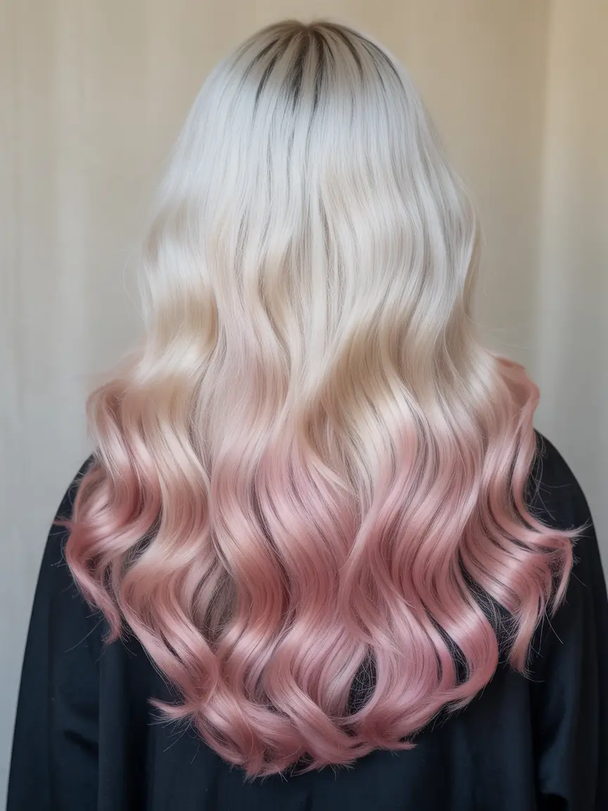 spring to summer season hair color ideas 2026 Soft Platinum Blonde With Dusty Rose Melt