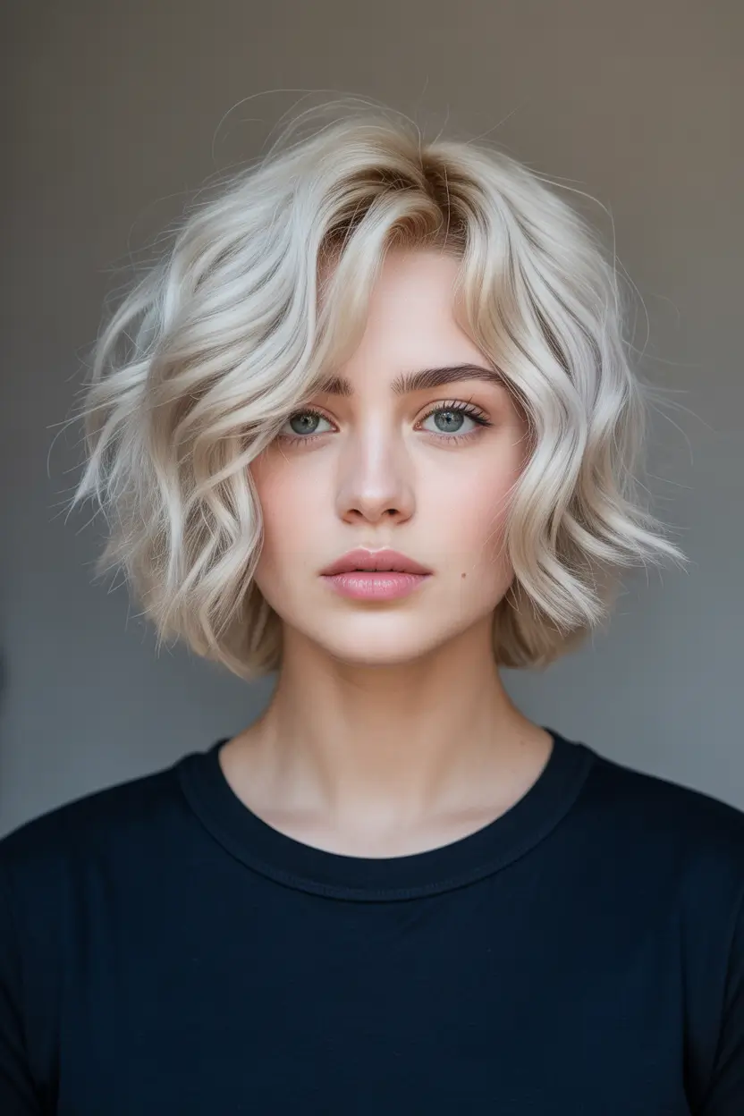 spring to summer season haircuts ideas 2026 Soft Wavy Blonde Bob With Airy Volume