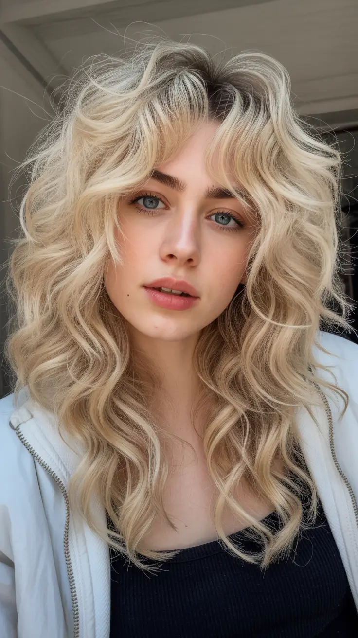 spring to summer season haircuts ideas 2026 Airy Blonde Shag With Lived In Volume