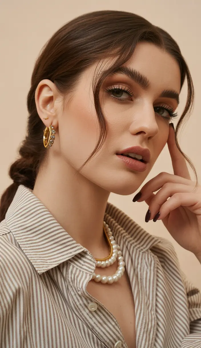 spring to summer season hairstyles ideas 2026 Soft European Low Braid With Romantic Face-Framing Waves