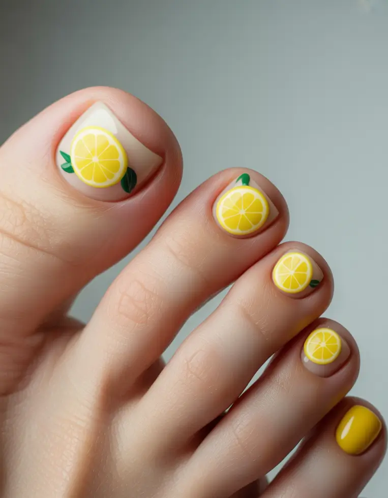 spring toe nail color Lemon Inspired Pedicure That Brings A Burst Of Yellow