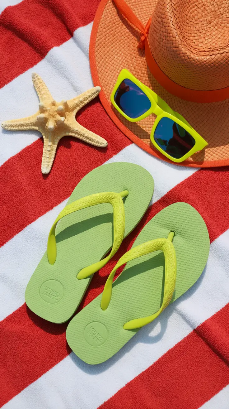 summer flip flops for women 2026 Classic Beach Flip-Flops With A Fresh Color Twist