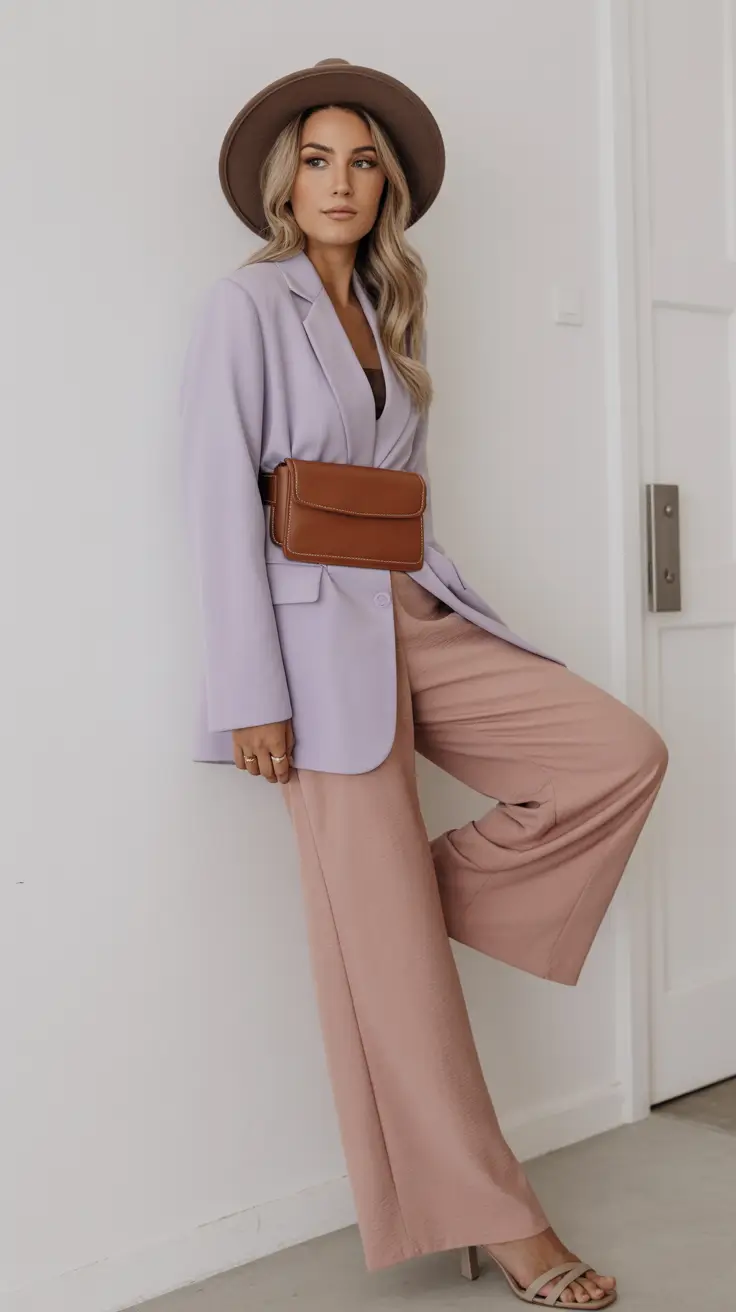 23 summer outfit for women over 40 2026 Soft Blazer and Wide-Leg Pants - Modern Tailoring with Ease