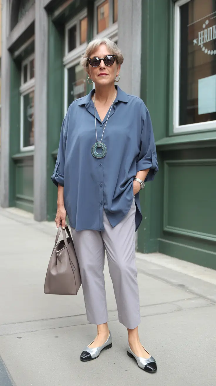 summer outfit for women over 60 2026 Soft Blue Ease That Feels Effortlessly Polished