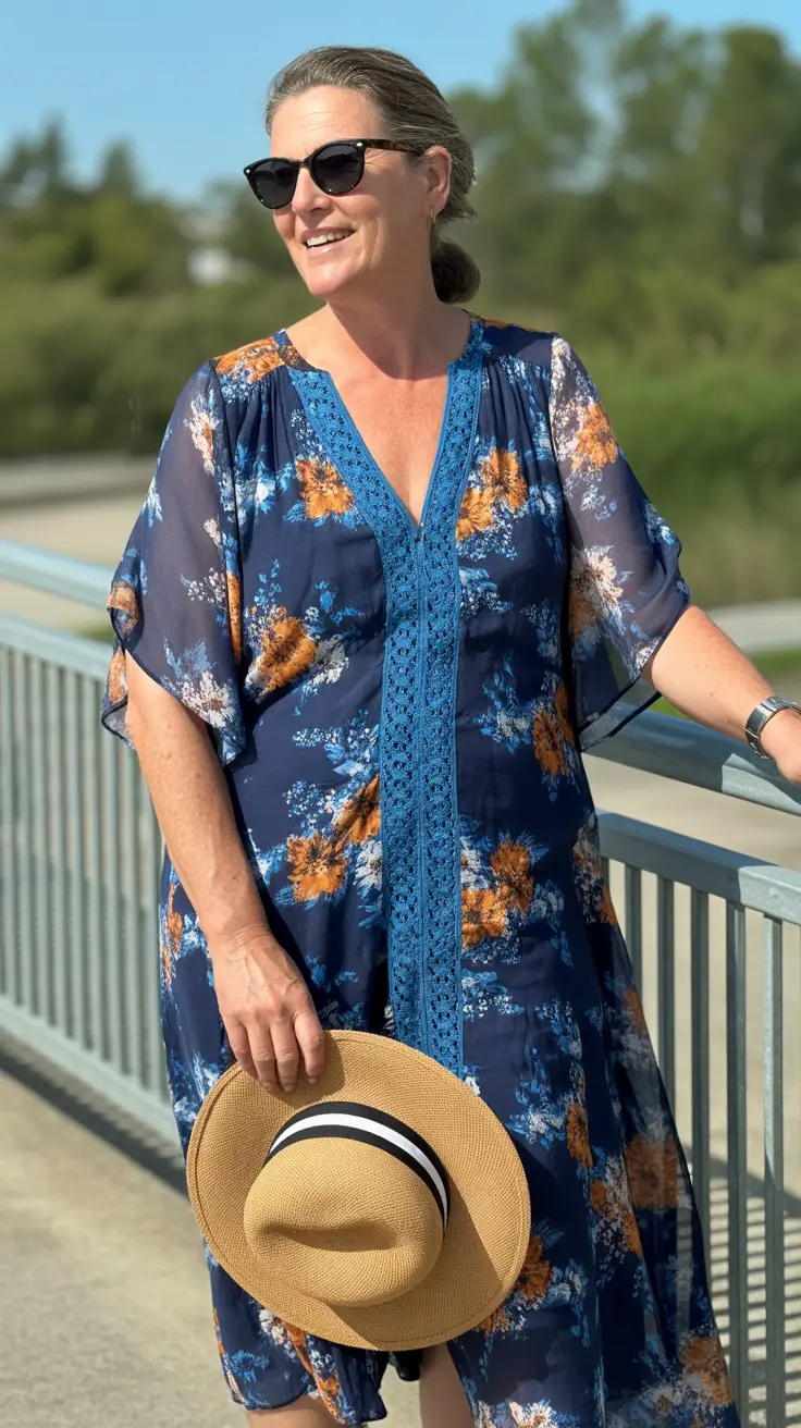 summer outfit for women over 60 2026 Soft Florals and Flowing Silhouettes That Feel Effortlessly Feminine