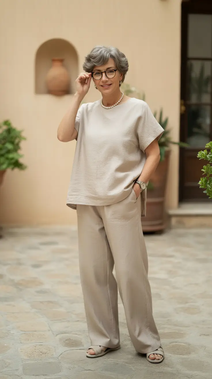 summer outfit for women over 60 2026 Relaxed Neutrals That Whisper Quiet Luxury