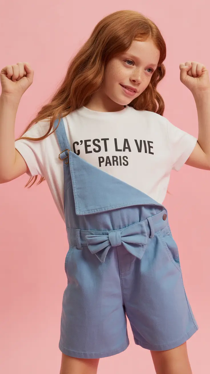 21 summer outfits for teens 2026 Soft Paris Summer Layers with a Playful Denim Twist