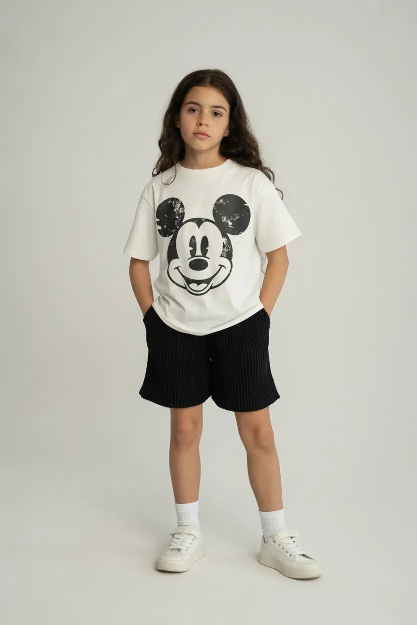 21 summer outfits for teens 2026 Graphic Tee and Relaxed Shorts with a Casual Y2K Touch