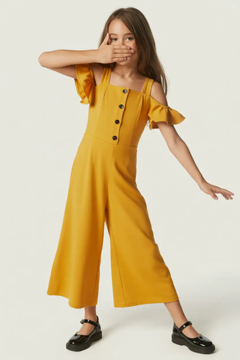 21 summer outfits for teens 2026 Warm Yellow Statement Jumpsuit with an Elegant Twist