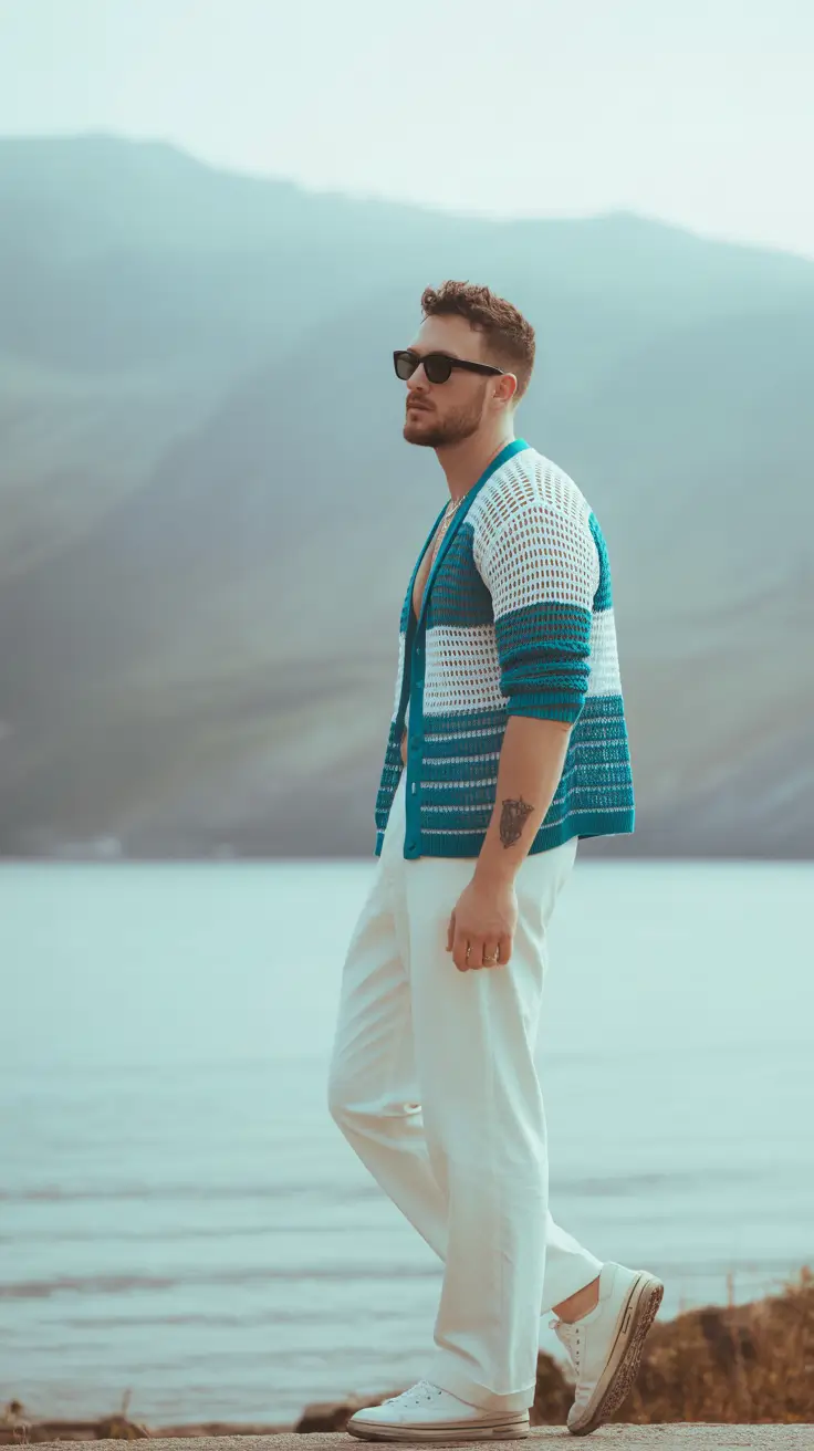 summer outfits fort men 2026 Lightweight Knit Layers for Breezy Summer Evenings