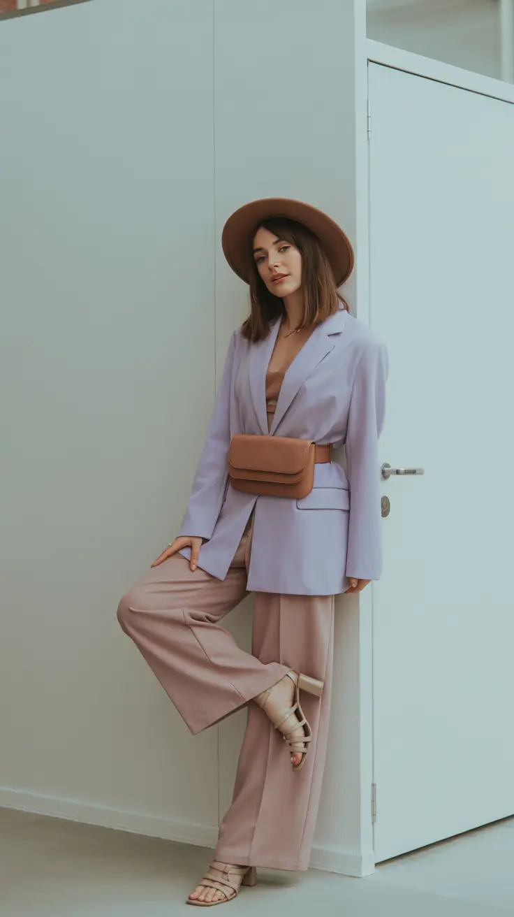 summer outfits with sandals for women 2026 Soft tailoring with pastel layers and minimalist heeled sandals