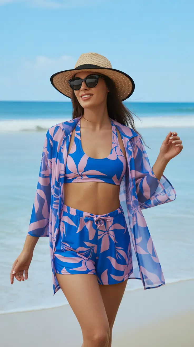 22 swimsuit with shorts 2026 Flowy Cover Ups That Turn Swimwear Into a Full Look