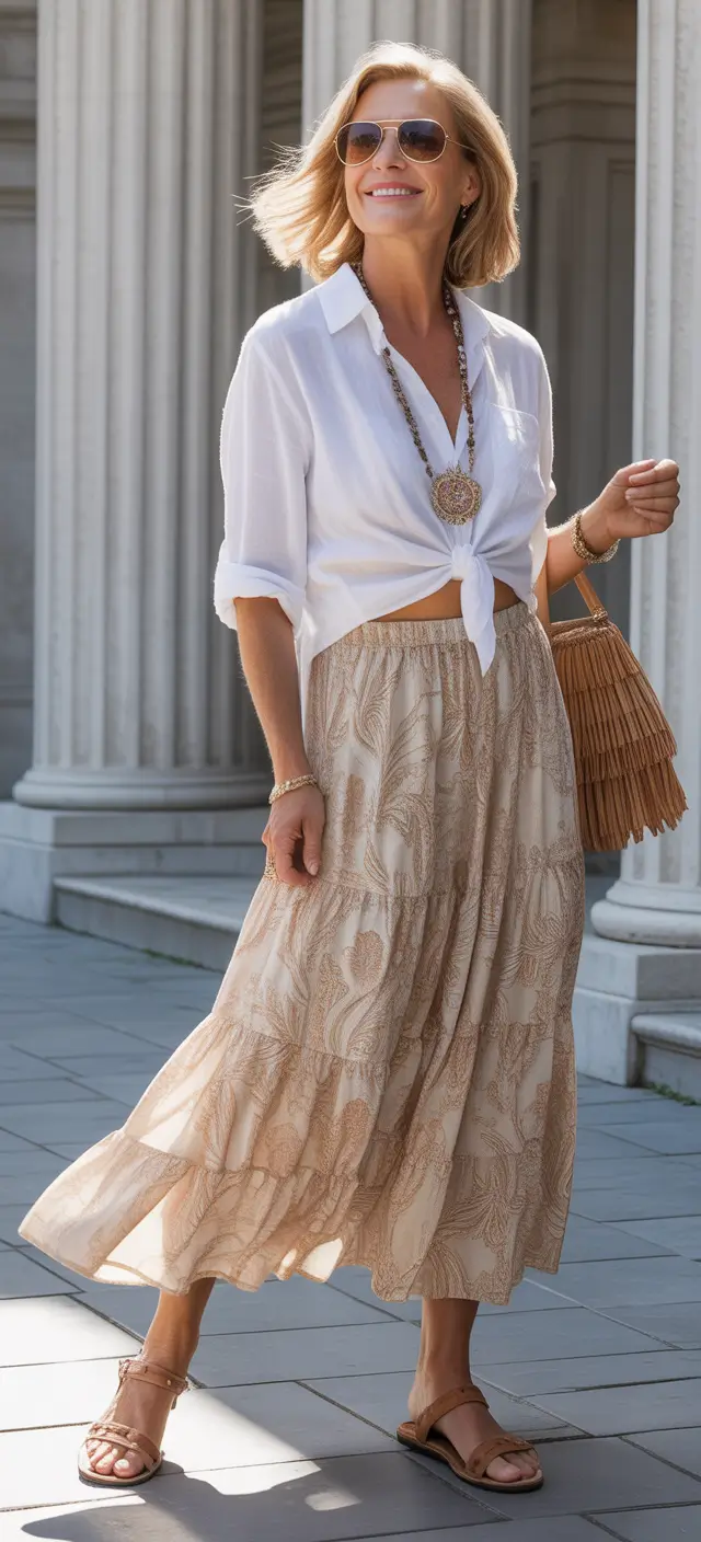 timeless summer outfit for women over 50 2026 Romantic Summer Skirts with a Relaxed Modern Twist