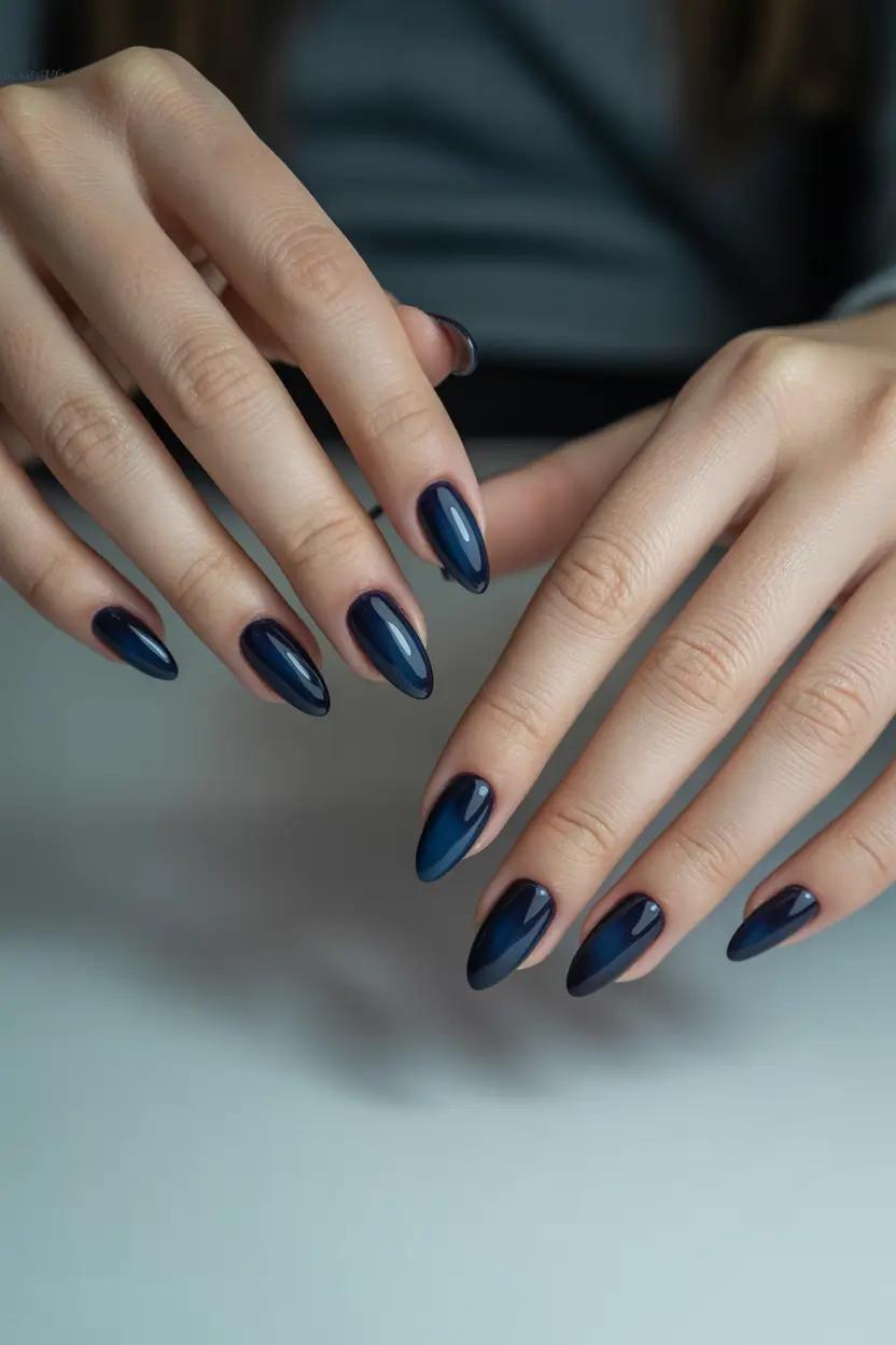 spring aura nails Midnight Blue Aura Nails For Minimal Drama