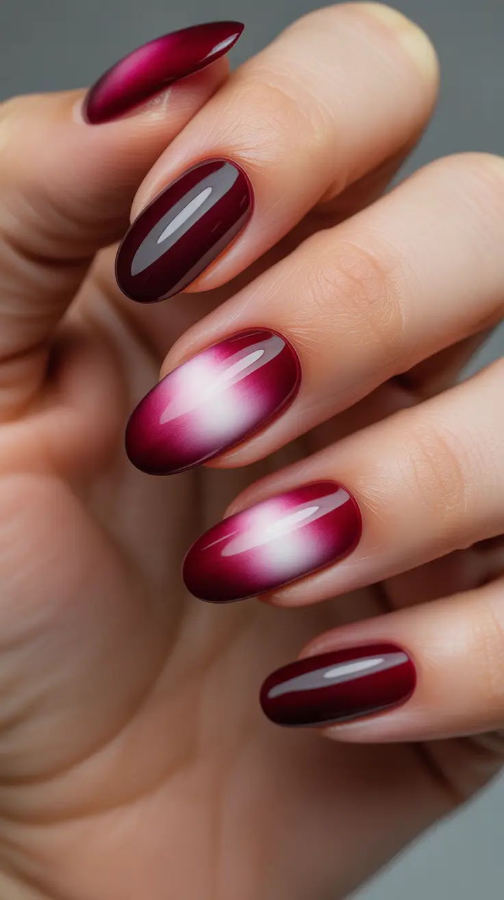 spring aura nails Cherry Red Aura Nails with Soft Radiance