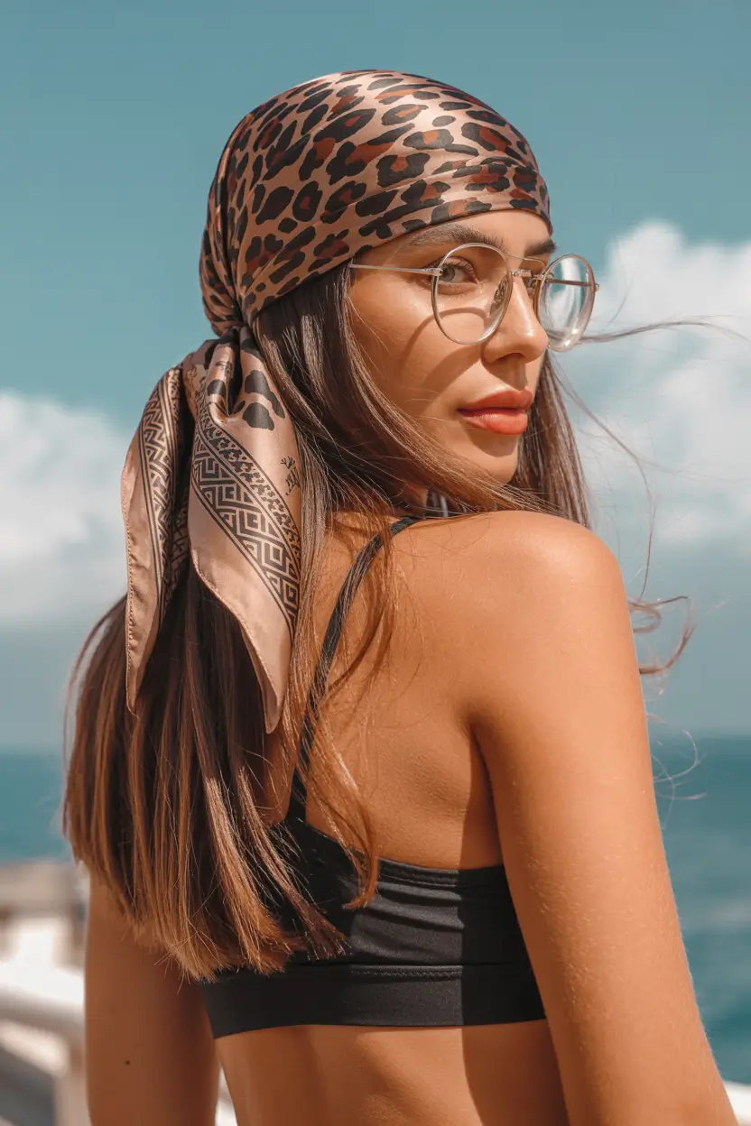 23 A head bandana a summer accessory 2026 Leopard Breeze - Beachside Confidence with a Twist