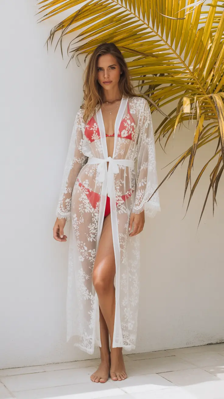 23 beach tunic cover up 2026 Sheer Lace Layers With a Soft White Glow