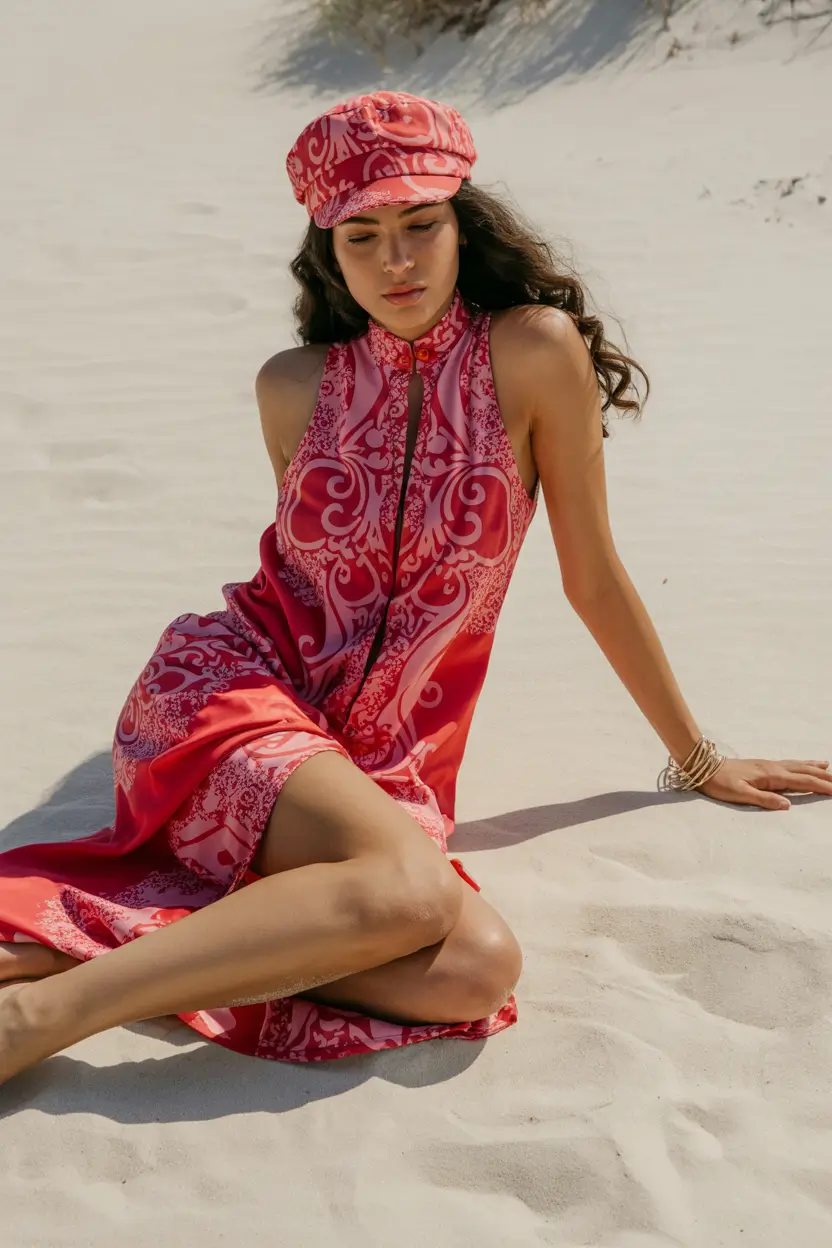 23 beach tunic cover up 2026 Bold Printed Satin Dress That Feels Like Sunset Energy