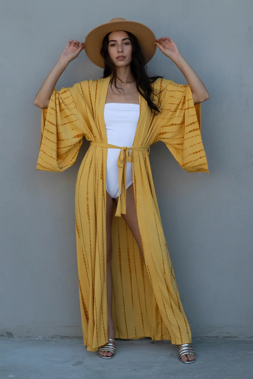 23 beach tunic cover up 2026 Golden Yellow Kaftan With Effortless Resort Elegance