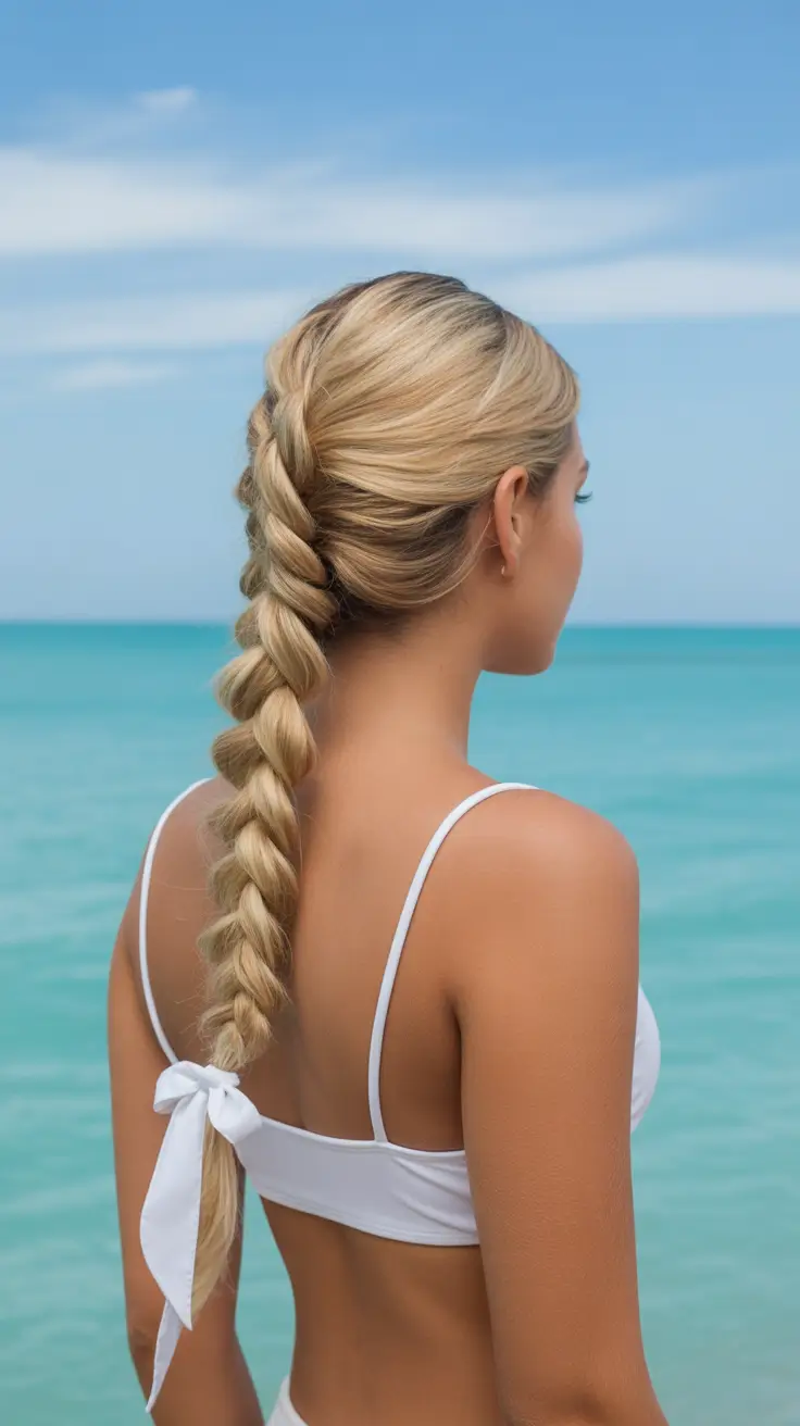 summer hairstyles for swimming 2026 Voluminous Bubble Braid For Beach Days