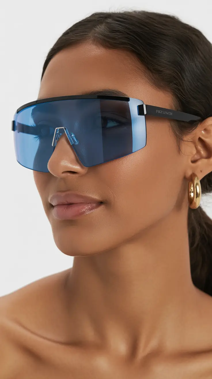 21 Summer Oversized sunglasses 2026 Futuristic Blue Shield for a Bold Statement