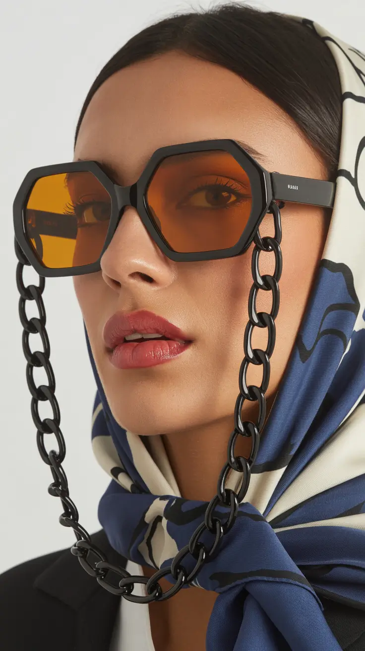 21 Summer Oversized sunglasses 2026 Geometric Drama with Statement Details