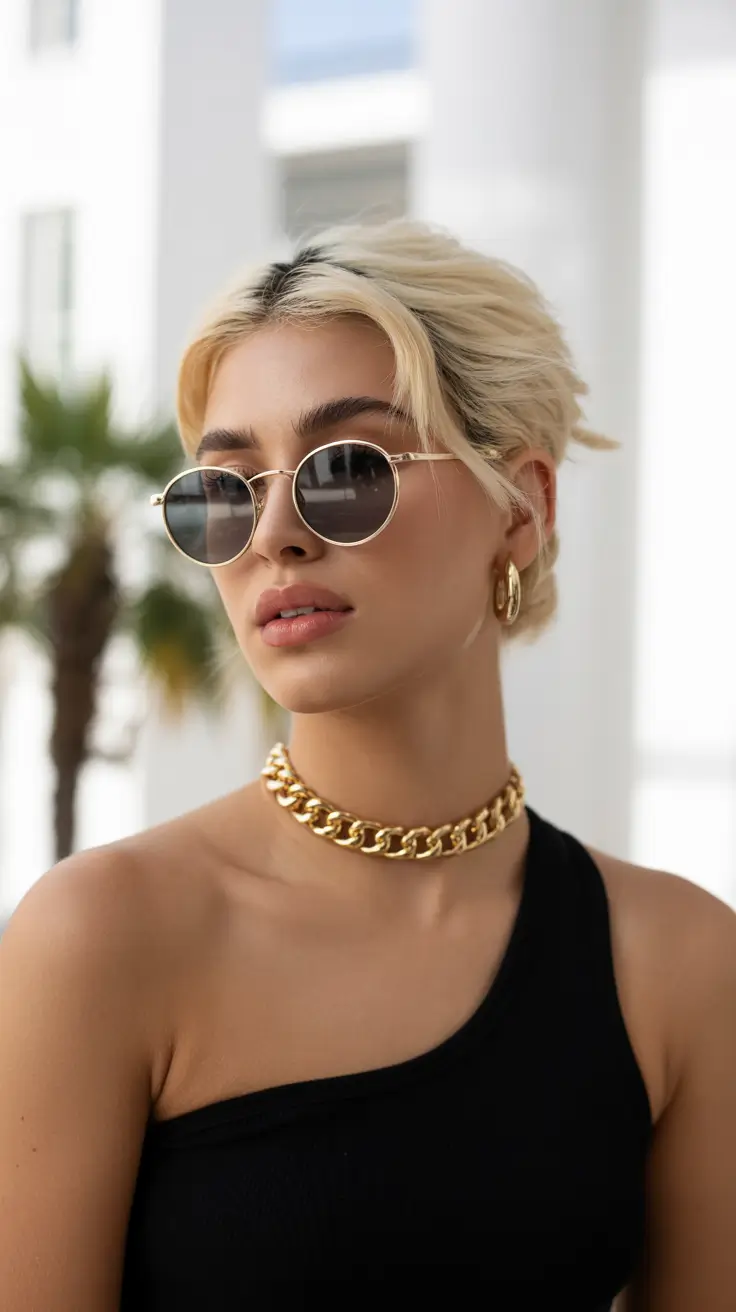 summer sunglasses for women 2026 Soft Gold Minimalism With a Modern Edge