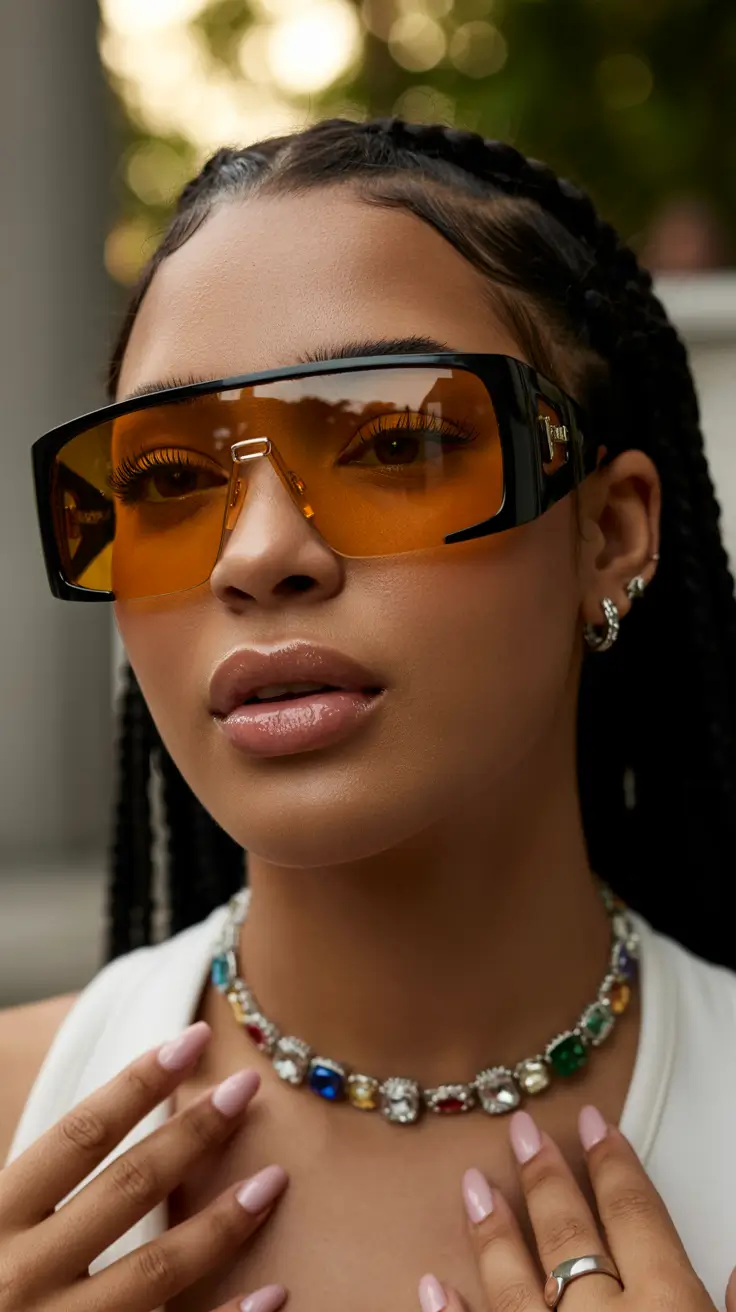 summer sunglasses for women 2026 Amber Shield Frames That Blur the Line Between Sporty and Chic