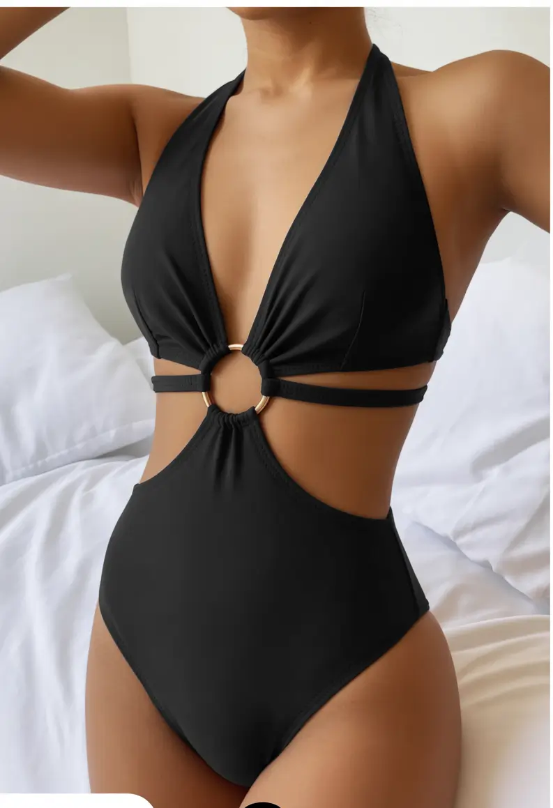 summer swimwear for women 2026 Black Cut-Out One Piece That Redefines Modern Confidence